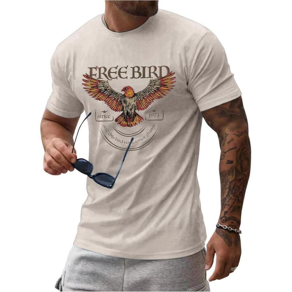 Cjqcjq Round Neck Graphic Tees For Men Summer Fall Short Sleeve T-Shirt Basis